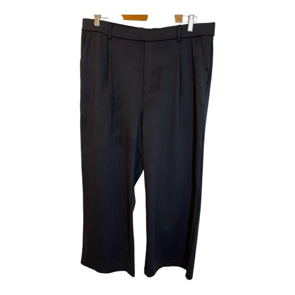 Halara High Waisted Side Pocket Pants sz XL Petite Black Straight Wide Leg Work - Picture 3 of 8